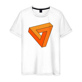 Мужская футболка хлопок с принтом Triangle Color в Санкт-Петербурге, 100% хлопок | прямой крой, круглый вырез горловины, длина до линии бедер, слегка спущенное плечо. | Тематика изображения на принте: 