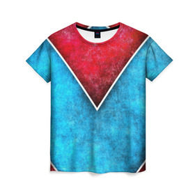 Женская футболка 3D с принтом Grunge в Санкт-Петербурге, 100% полиэфир ( синтетическое хлопкоподобное полотно) | прямой крой, круглый вырез горловины, длина до линии бедер | гранж | красный | полосы | текстуры