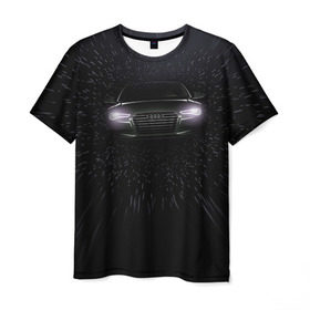 Мужская футболка 3D с принтом Audi в Санкт-Петербурге, 100% полиэфир | прямой крой, круглый вырез горловины, длина до линии бедер | Тематика изображения на принте: audi | ауди