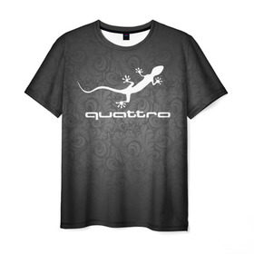 Мужская футболка 3D с принтом Audi qauttro в Санкт-Петербурге, 100% полиэфир | прямой крой, круглый вырез горловины, длина до линии бедер | Тематика изображения на принте: audi | audi qauttro | qauttro | ауди | ауди кватро | кватро
