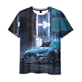 Мужская футболка 3D с принтом Nissan GTR R35 в Санкт-Петербурге, 100% полиэфир | прямой крой, круглый вырез горловины, длина до линии бедер | gtr | nismo | nissan | nissan gtr | r35 | гтр | низмо | ниссан