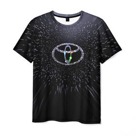 Мужская футболка 3D с принтом Toyota в Санкт-Петербурге, 100% полиэфир | прямой крой, круглый вырез горловины, длина до линии бедер | space | toyota | космос | тоёта | тойота