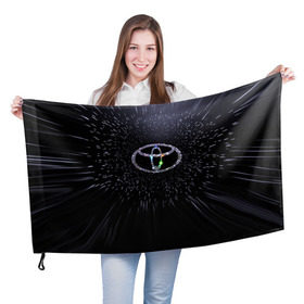 Флаг 3D с принтом Toyota в Санкт-Петербурге, 100% полиэстер | плотность ткани — 95 г/м2, размер — 67 х 109 см. Принт наносится с одной стороны | space | toyota | космос | тоёта | тойота