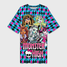 Платье-футболка 3D с принтом Monster High в Санкт-Петербурге,  |  | монстер хай