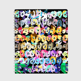 Тетрадь с принтом My Little Pony в Санкт-Петербурге, 100% бумага | 48 листов, плотность листов — 60 г/м2, плотность картонной обложки — 250 г/м2. Листы скреплены сбоку удобной пружинной спиралью. Уголки страниц и обложки скругленные. Цвет линий — светло-серый
 | friendship is magic | mlp | my little pony | pinky pie | pony | swag | дружба | литл пони | мой маленький пони | пони | поняши | поняшки | сваг | свэг | чудо