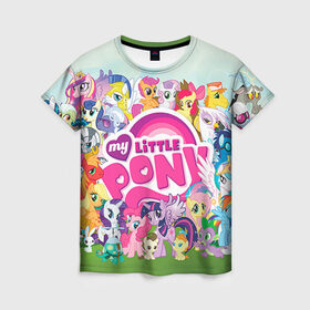 Женская футболка 3D с принтом My Little Pony в Санкт-Петербурге, 100% полиэфир ( синтетическое хлопкоподобное полотно) | прямой крой, круглый вырез горловины, длина до линии бедер | friendship is magic | mlp | my little pony | pinky pie | pony | swag | дружба | литл пони | мой маленький пони | пони | поняши | поняшки | сваг | свэг | чудо