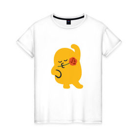 Женская футболка хлопок с принтом Mi-mi в Санкт-Петербурге, 100% хлопок | прямой крой, круглый вырез горловины, длина до линии бедер, слегка спущенное плечо | супер для тех у кого отличное настроениесмайлики swag emoji