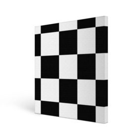 Холст квадратный с принтом Клетка в Санкт-Петербурге, 100% ПВХ |  | Тематика изображения на принте: белый | черно белый | черный | шахматная