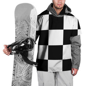 Накидка на куртку 3D с принтом Клетка в Санкт-Петербурге, 100% полиэстер |  | белый | черно белый | черный | шахматная
