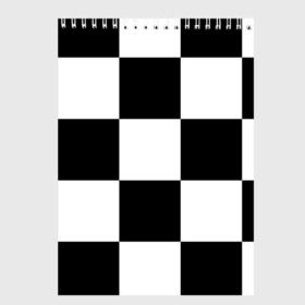 Скетчбук с принтом Клетка в Санкт-Петербурге, 100% бумага
 | 48 листов, плотность листов — 100 г/м2, плотность картонной обложки — 250 г/м2. Листы скреплены сверху удобной пружинной спиралью | Тематика изображения на принте: белый | черно белый | черный | шахматная