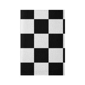 Обложка для паспорта матовая кожа с принтом Клетка в Санкт-Петербурге, натуральная матовая кожа | размер 19,3 х 13,7 см; прозрачные пластиковые крепления | белый | черно белый | черный | шахматная