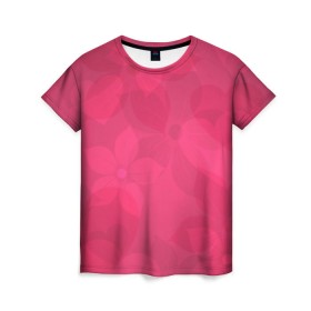 Женская футболка 3D с принтом Pink в Санкт-Петербурге, 100% полиэфир ( синтетическое хлопкоподобное полотно) | прямой крой, круглый вырез горловины, длина до линии бедер | розовый