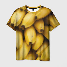 Мужская футболка 3D с принтом Банан в Санкт-Петербурге, 100% полиэфир | прямой крой, круглый вырез горловины, длина до линии бедер | фото