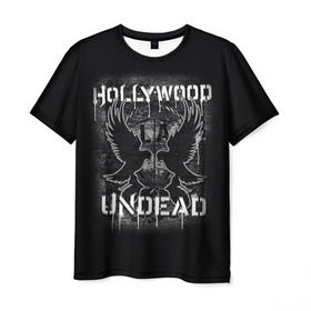 Мужская футболка 3D с принтом Hollywood Undead в Санкт-Петербурге, 100% полиэфир | прямой крой, круглый вырез горловины, длина до линии бедер | Тематика изображения на принте: хип хоп