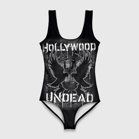 Купальник-боди 3D с принтом Hollywood Undead в Санкт-Петербурге, 82% полиэстер, 18% эластан | Круглая горловина, круглый вырез на спине | хип хоп