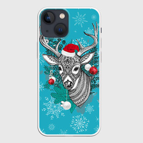 Чехол для iPhone 13 mini с принтом Новогодний олень в Санкт-Петербурге,  |  | 2016 | christmas | deer | год | новогодний | новый | олень | рождественский | с новым годом