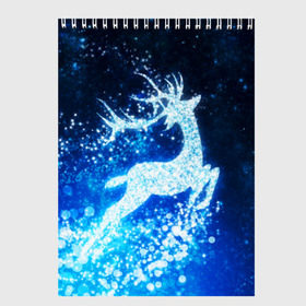 Скетчбук с принтом Новогодний олень в Санкт-Петербурге, 100% бумага
 | 48 листов, плотность листов — 100 г/м2, плотность картонной обложки — 250 г/м2. Листы скреплены сверху удобной пружинной спиралью | christmas | deer | год | рождество