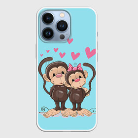 Чехол для iPhone 13 Pro с принтом Обезьянки в Санкт-Петербурге,  |  | Тематика изображения на принте: 2016 | год | любовь | мартышка | новый | обезьяна | с новым год