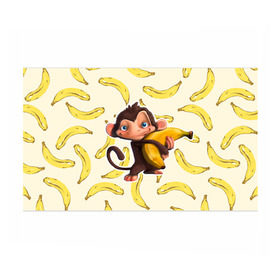 Бумага для упаковки 3D с принтом Обезьяна с бананом в Санкт-Петербурге, пластик и полированная сталь | круглая форма, металлическое крепление в виде кольца | Тематика изображения на принте: мартышка | обезьяна