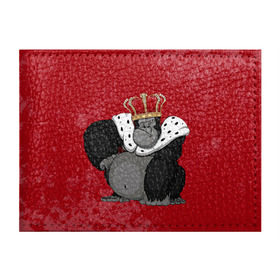 Обложка для студенческого билета с принтом Обезьяна король в Санкт-Петербурге, натуральная кожа | Размер: 11*8 см; Печать на всей внешней стороне | Тематика изображения на принте: 2016 | год | король | корона | мартышка | новый | обезьяна | с новым год