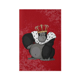 Обложка для паспорта матовая кожа с принтом Обезьяна король в Санкт-Петербурге, натуральная матовая кожа | размер 19,3 х 13,7 см; прозрачные пластиковые крепления | Тематика изображения на принте: 2016 | год | король | корона | мартышка | новый | обезьяна | с новым год