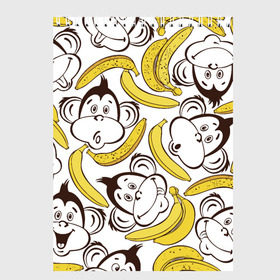Скетчбук с принтом Обезьянки и бананы в Санкт-Петербурге, 100% бумага
 | 48 листов, плотность листов — 100 г/м2, плотность картонной обложки — 250 г/м2. Листы скреплены сверху удобной пружинной спиралью | Тематика изображения на принте: банан