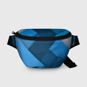 Поясная сумка 3D с принтом Абстракт в Санкт-Петербурге, 100% полиэстер | плотная ткань, ремень с регулируемой длиной, внутри несколько карманов для мелочей, основное отделение и карман с обратной стороны сумки застегиваются на молнию | геометрия | синий