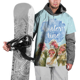 Накидка на куртку 3D с принтом Зимняя пора в Санкт-Петербурге, 100% полиэстер |  | winter | год | зима | мартышка | новогодний | новый | обезьяна | обезьянка | подарок | с новым годом | снег