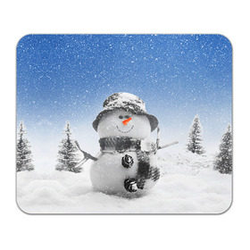 Коврик прямоугольный с принтом Снеговик в Санкт-Петербурге, натуральный каучук | размер 230 х 185 мм; запечатка лицевой стороны | 2016 | winter | год | зима | мартышка | новогодний | новый | обезьяна | обезьянка | подарок | с новым годом | снег | снеговик