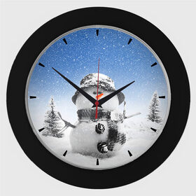 Настенные часы с принтом Снеговик в Санкт-Петербурге,  |  | 2016 | winter | год | зима | мартышка | новогодний | новый | обезьяна | обезьянка | подарок | с новым годом | снег | снеговик