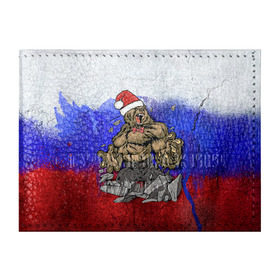 Обложка для студенческого билета с принтом Медведь в Санкт-Петербурге, натуральная кожа | Размер: 11*8 см; Печать на всей внешней стороне | Тематика изображения на принте: 2016 | год | медведь | мишка | новогодний | новый | патриот | россия | русский | с новым годом | сила | флаг