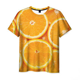 Мужская футболка 3D с принтом Апельсинчик в Санкт-Петербурге, 100% полиэфир | прямой крой, круглый вырез горловины, длина до линии бедер | orange | апельсин | фрукты