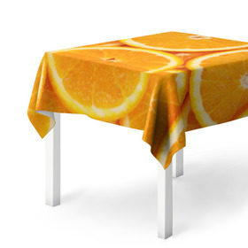 Скатерть 3D с принтом Апельсинчик в Санкт-Петербурге, 100% полиэстер (ткань не мнется и не растягивается) | Размер: 150*150 см | Тематика изображения на принте: orange | апельсин | фрукты