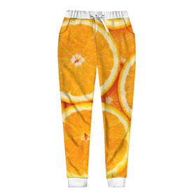 Женские брюки 3D с принтом Апельсинчик в Санкт-Петербурге, полиэстер 100% | прямой крой, два кармана без застежек по бокам, с мягкой трикотажной резинкой на поясе и по низу штанин. В поясе для дополнительного комфорта — широкие завязки | orange | апельсин | фрукты