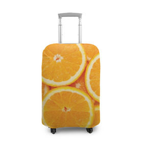 Чехол для чемодана 3D с принтом Апельсинчик в Санкт-Петербурге, 86% полиэфир, 14% спандекс | двустороннее нанесение принта, прорези для ручек и колес | orange | апельсин | фрукты