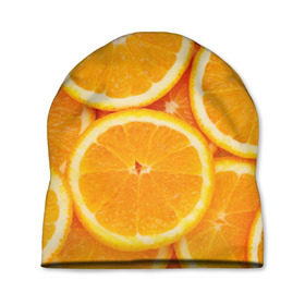 Шапка 3D с принтом Апельсинчик в Санкт-Петербурге, 100% полиэстер | универсальный размер, печать по всей поверхности изделия | orange | апельсин | фрукты