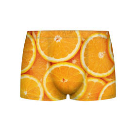 Мужские трусы 3D с принтом Апельсинчик в Санкт-Петербурге, 50% хлопок, 50% полиэстер | классическая посадка, на поясе мягкая тканевая резинка | orange | апельсин | фрукты