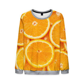 Мужской свитшот 3D с принтом Апельсинчик в Санкт-Петербурге, 100% полиэстер с мягким внутренним слоем | круглый вырез горловины, мягкая резинка на манжетах и поясе, свободная посадка по фигуре | orange | апельсин | фрукты