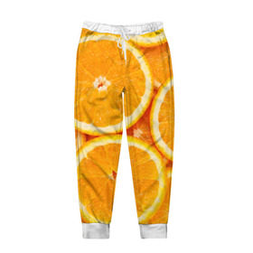 Мужские брюки 3D с принтом Апельсинчик в Санкт-Петербурге, 100% полиэстер | манжеты по низу, эластичный пояс регулируется шнурком, по бокам два кармана без застежек, внутренняя часть кармана из мелкой сетки | orange | апельсин | фрукты