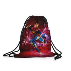 Рюкзак-мешок 3D с принтом Messi в Санкт-Петербурге, 100% полиэстер | плотность ткани — 200 г/м2, размер — 35 х 45 см; лямки — толстые шнурки, застежка на шнуровке, без карманов и подкладки | месси