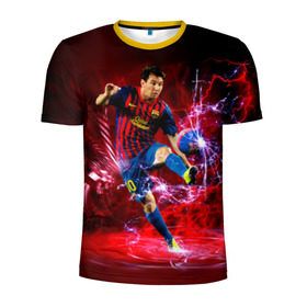 Мужская футболка 3D спортивная с принтом Messi в Санкт-Петербурге, 100% полиэстер с улучшенными характеристиками | приталенный силуэт, круглая горловина, широкие плечи, сужается к линии бедра | месси