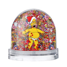 Снежный шар с принтом Обжора Гомер в Санкт-Петербурге, Пластик | Изображение внутри шара печатается на глянцевой фотобумаге с двух сторон | гомер