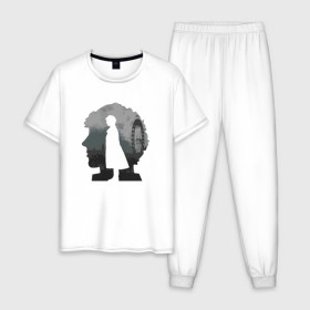 Мужская пижама хлопок с принтом Sherlock World в Санкт-Петербурге, 100% хлопок | брюки и футболка прямого кроя, без карманов, на брюках мягкая резинка на поясе и по низу штанин
 | англия | британия | детектив | холмс | шерлок