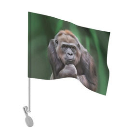 Флаг для автомобиля с принтом Обезьяна в Санкт-Петербурге, 100% полиэстер | Размер: 30*21 см | 2016 | мартышка | обезьяна | с новым годом | символ нг