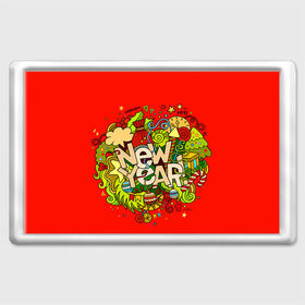 Магнит 45*70 с принтом New Year в Санкт-Петербурге, Пластик | Размер: 78*52 мм; Размер печати: 70*45 | 2016 | new year | год | новогодний | новый | подарок | с новым годом