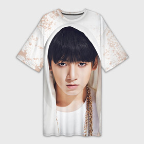 Платье-футболка 3D с принтом Jeon Jung Kook в Санкт-Петербурге,  |  | Тематика изображения на принте: bangtan | bangtan boys | bts | bulletproof boy scouts | jeon jung kook | jungkook | k pop | korea | kpop | бантаны | гук | гукки | к поп | корея | кпоп | чон гук | чон чон гук | чонгук