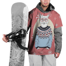 Накидка на куртку 3D с принтом Рысь в Санкт-Петербурге, 100% полиэстер |  | 2016 | christmas | hipster | new year | животные | нг | новый год | рождество | рысь | с новым годом | хипстер