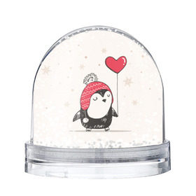 Снежный шар с принтом Пингвин с шариком в Санкт-Петербурге, Пластик | Изображение внутри шара печатается на глянцевой фотобумаге с двух сторон | пингвин