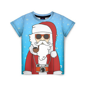 Детская футболка 3D с принтом Дед мороз в Санкт-Петербурге, 100% гипоаллергенный полиэфир | прямой крой, круглый вырез горловины, длина до линии бедер, чуть спущенное плечо, ткань немного тянется | 2016 | christmas | hipster | new year | дед мороз | животные | нг | новый год | рождество | с новым годом | санта | хипстер