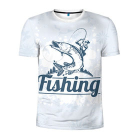 Мужская футболка 3D спортивная с принтом Рыбалка в Санкт-Петербурге, 100% полиэстер с улучшенными характеристиками | приталенный силуэт, круглая горловина, широкие плечи, сужается к линии бедра | fishing | рыба | рыбак | рыбалка | туризм